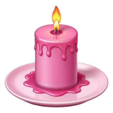 A drawing of a flaming pink candle that could be used on a romantic dinner table. The camera should be isometric at a right angle. sticker