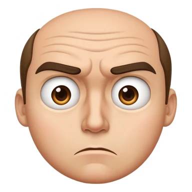 Confused face with furrowed brow and raised eyebrow sticker