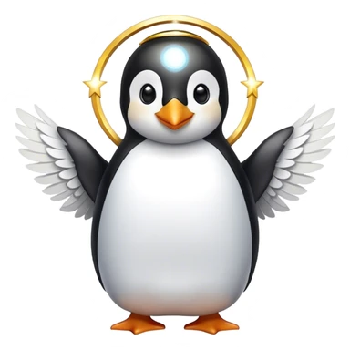 Angel penguin sticker