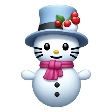 Hello kitty as a snowman  sticker