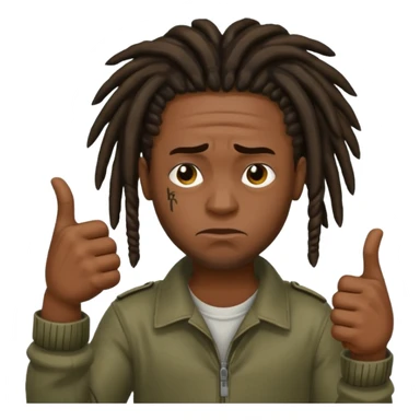 Thumbs down black skinned guys with dreads sticker