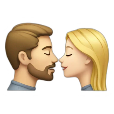 White man kiss white female sticker