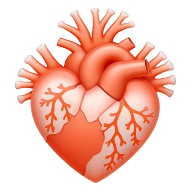 white heart with a soft coral glow sticker