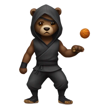 Ninja bear Baller sticker