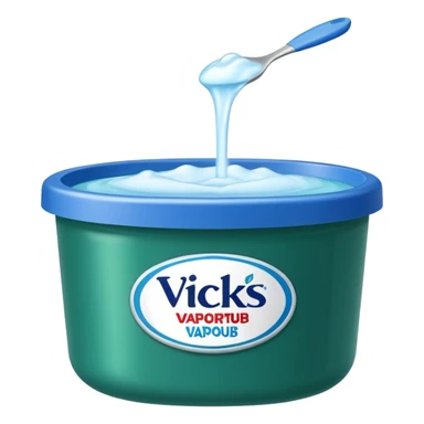make an emoji of Vicks Vaporub - it should have a dark green lid and a blue tub sticker