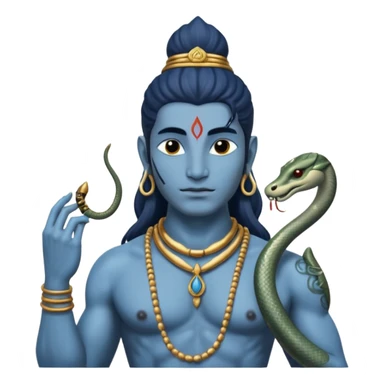 Mahadev real god  shiv not like cartoon  blue body and trishul and and had damru and nack around sanke  sticker