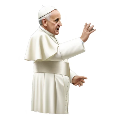 The pope saying no sticker