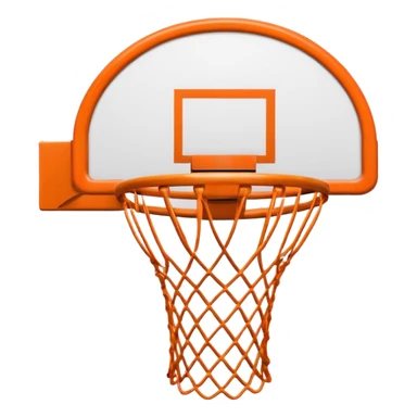 basketball hoop object icon, backboard and rim, net details, 3D cartoon, mobile game icon style, centered, clean background, no text, no watermark
 sticker