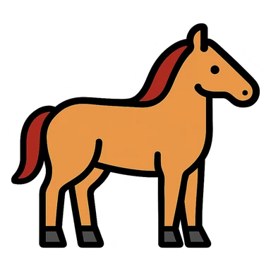 horse color outline icon, simple, clean lines, minimal detail, modern style sticker
