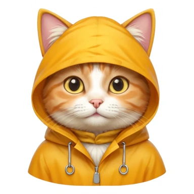 cat in yellow rain coat over head



 sticker