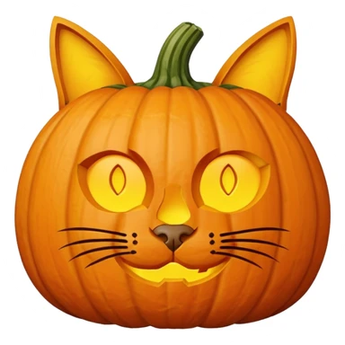 a pumpkin carved as a cat sticker