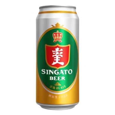 Tsingtao beer can with Chinese characters sticker