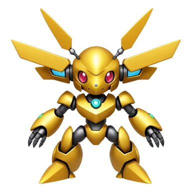 Shiny Futuristic Cool Edgy Cute Fakemon-Pokemon-Digimon-Spectrobes-Medabot-fusion, full body sticker