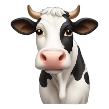 Cow with cat on top  sticker