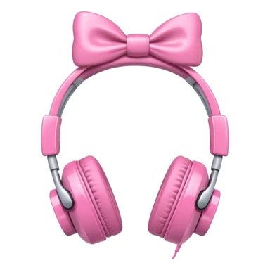  cute headphones with a pink bow  sticker