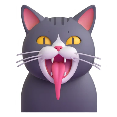 cat choking itself sticker