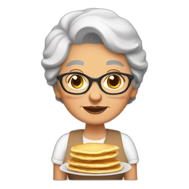 Granny with pancakes sticker