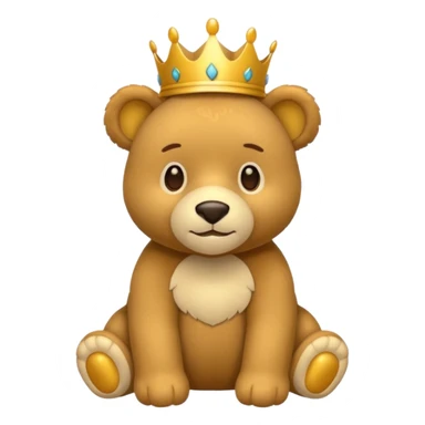 quiero que el emoji sea de un oso de peluche que tenga puesta una corona sticker