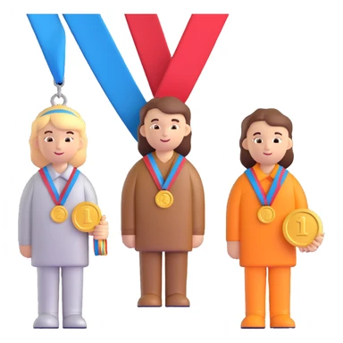 3 winners in 1st, 2nd & 3rd place emoji sticker