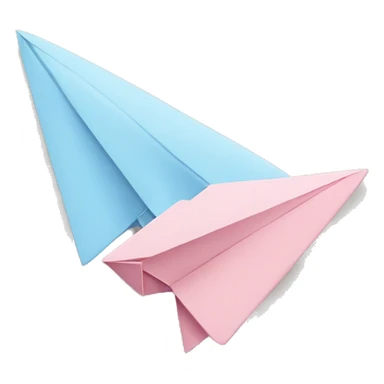 Pastel pink and Pastel Blue paper airplane  sticker