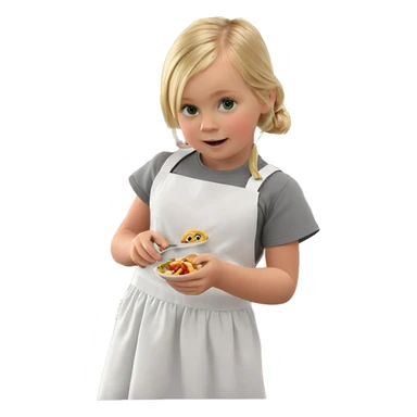blonde girl enjoying her meal sticker