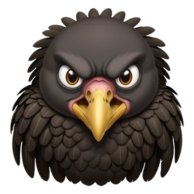   Old black angry  vulture looking to front sticker