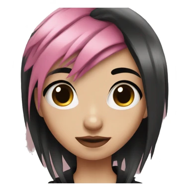 Emo girl with black and pink hair sticker