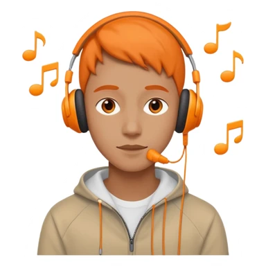 listen to music in orang earpods sticker