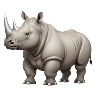 White rhino flexing sticker