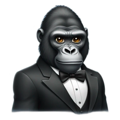 Gorilla wearing a tuxedo sticker