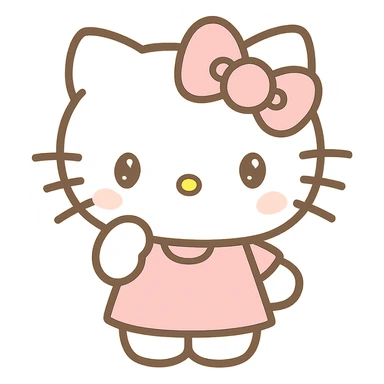 Hello Kitty, pastel colors, soft and gentle look, kawaii style sticker