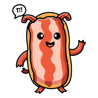 bacon with a sarcastic expression sticker