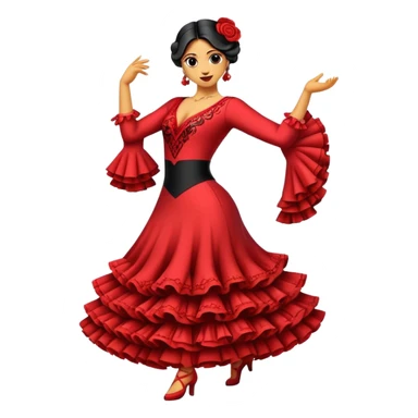 Cinematic Realistic Flamenco Pop Culture Emoji, featuring an expressive portrayal of traditional Spanish dance rendered with dynamic textures and passionate, vibrant lighting. sticker