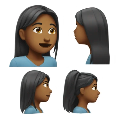 Girl tucking hair behind ear and biting lip sticker