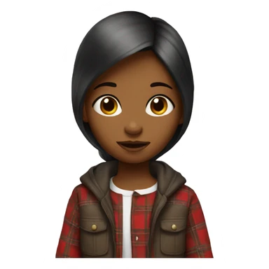 Girl with plaid  sticker