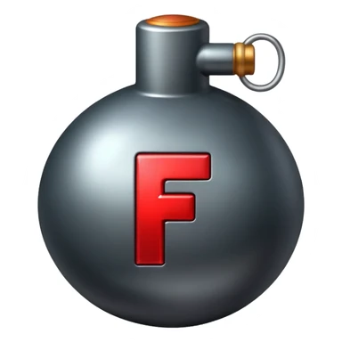 Bomb with red letter F on it  sticker