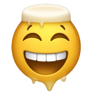 Laughing Emoji With hair With Bier  sticker