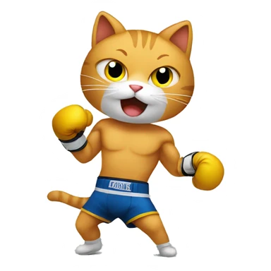 Cat boxing sticker