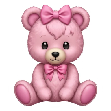 pink teddy bear with a pink bow on their head sticker