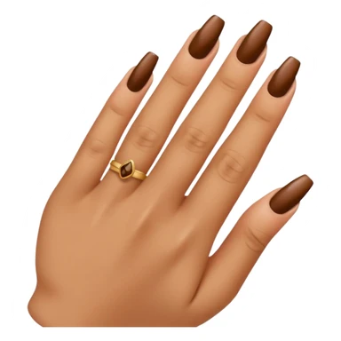 Emoji uñas acrilicas café sticker