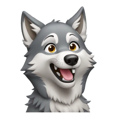 happy wolf sticker