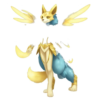 Anthro Sona Colorful Godly Celestial Shiny Fakemon Full Body sticker