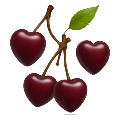 heart shaped burgundy cherries sticker