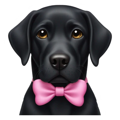 black labrador with a pink  bow on its head sticker