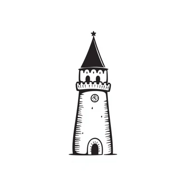Spasskaya Tower, hand drawn doodle style sticker