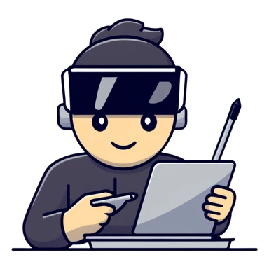 graphic designer with a graphics tablet sticker