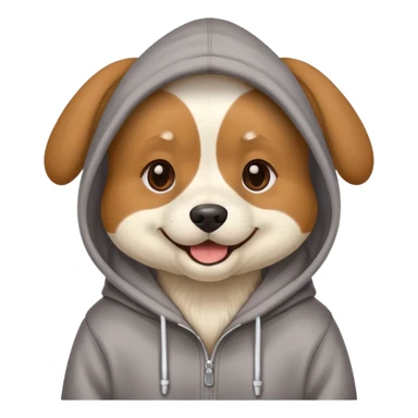 Dog wearing a hoddie sticker