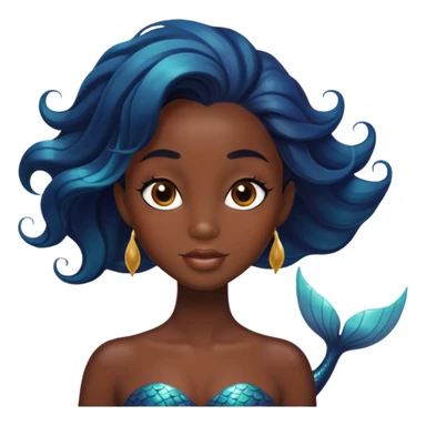 black mermaid with dark skin sticker
