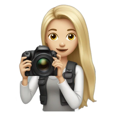 Female photographer taking a picture light skinned long hair sticker