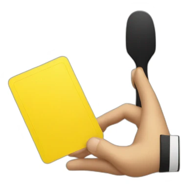 referee hand holding yellow card up sticker